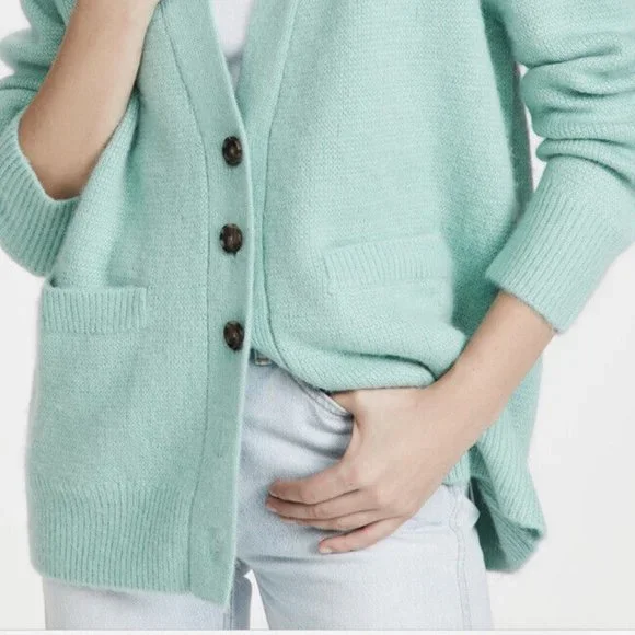 RE/DONE 90s Oversized 90s V-Neck Cardigan Spearmint- Size Small - Picture 3 of 12